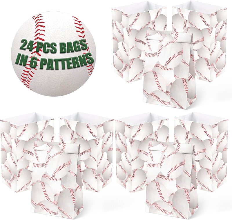 Outego 24 Baseball Party Favor Bags with Stickers - Goodie Bags & Party Favors for Kids' Birthday Parties - Image 4